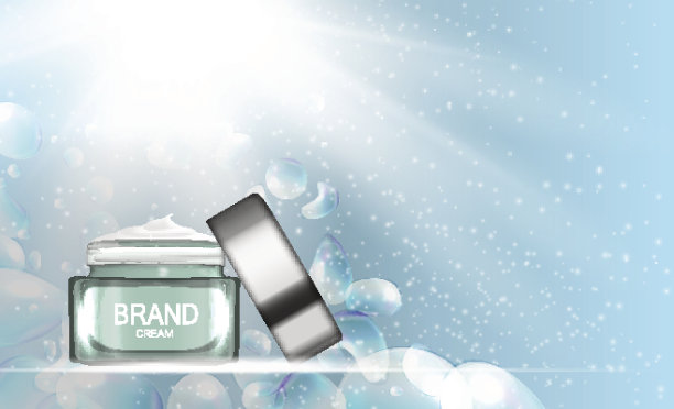 面霜瓶管模板广告或杂志背景图片下载