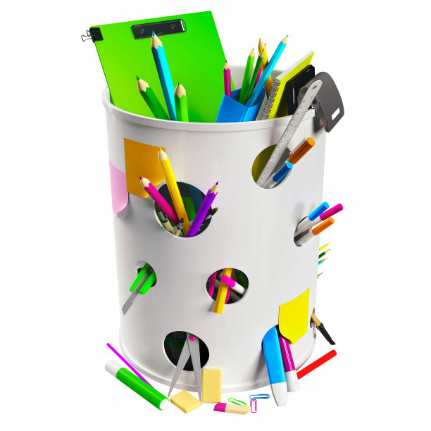 带铅笔的垃圾桶图片下载