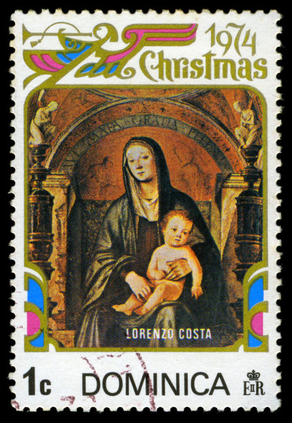 圣母玛利亚邮票，多米尼加图片下载