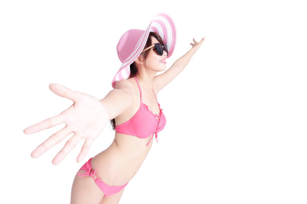 美女快乐地穿着比基尼图片下载