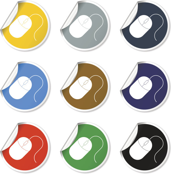 电脑鼠标图标，矢量插图。图片下载