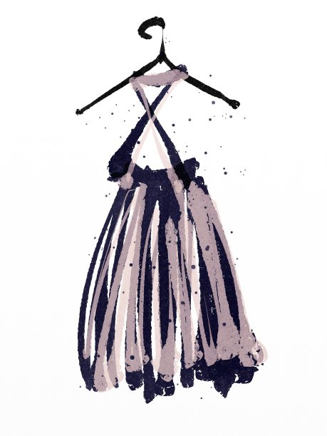 色彩斑斓的服饰半抽象艺术插画图片下载