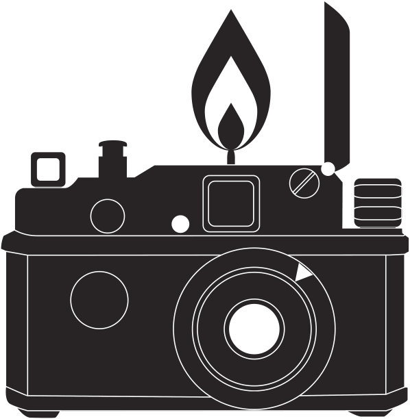 黑白矢量复古相机图片下载