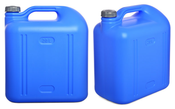 将蓝色的塑料筒与白色隔离图片下载