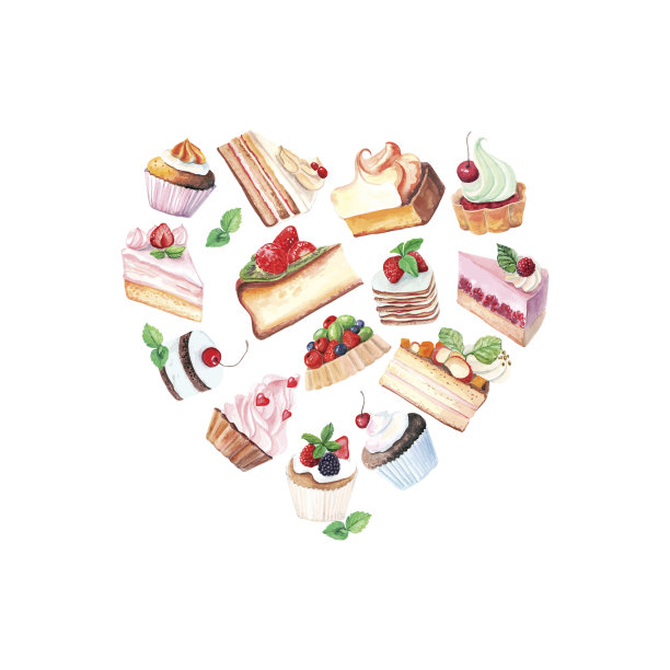 矢量水彩糖果卡。图片下载