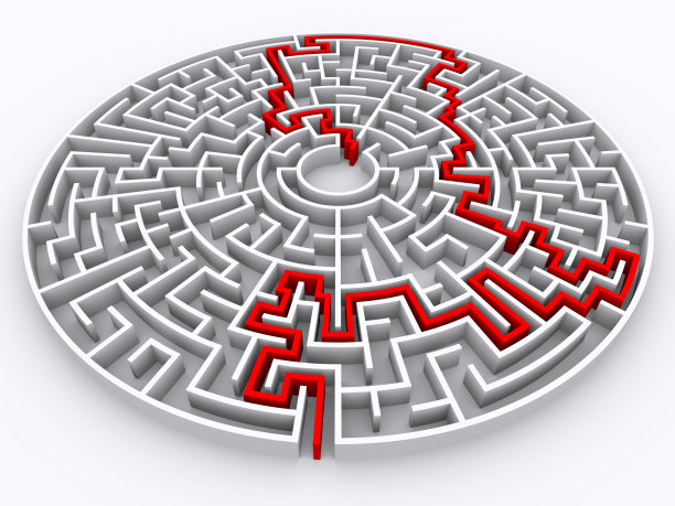 在白色背景上用溶液圈出迷宫图片下载