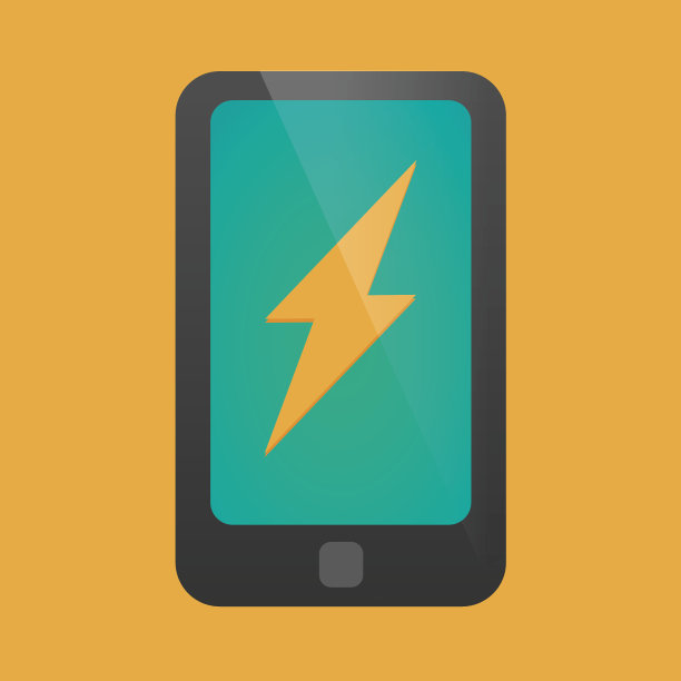 带有闪电图标的智能手机图片下载