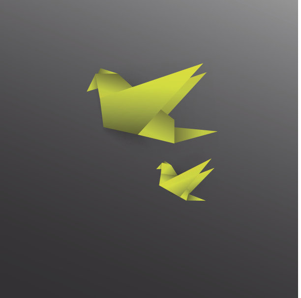 在抽象背景上的折纸鸟图片下载