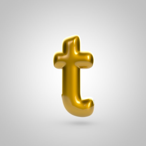 金属漆金字母T小写图片下载