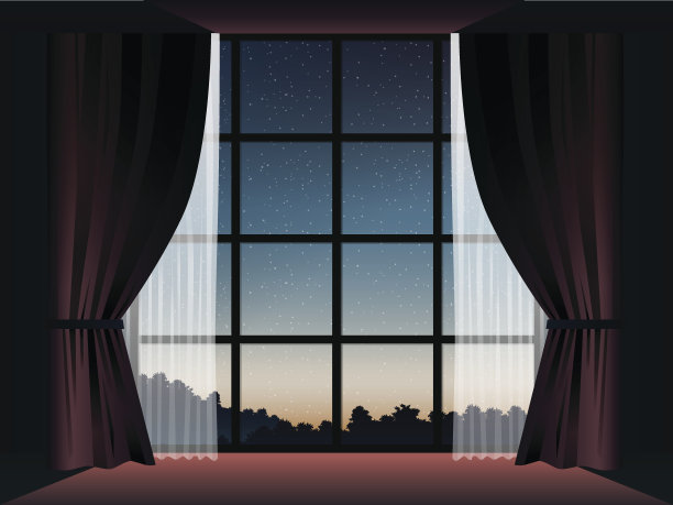 房间黄昏时的风景图片下载