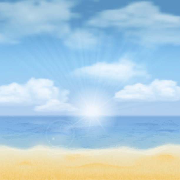 海滩、阳光和大海图片下载