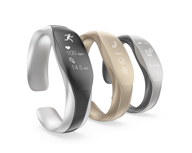 时尚的智能腕带孤立的白色背景图片下载