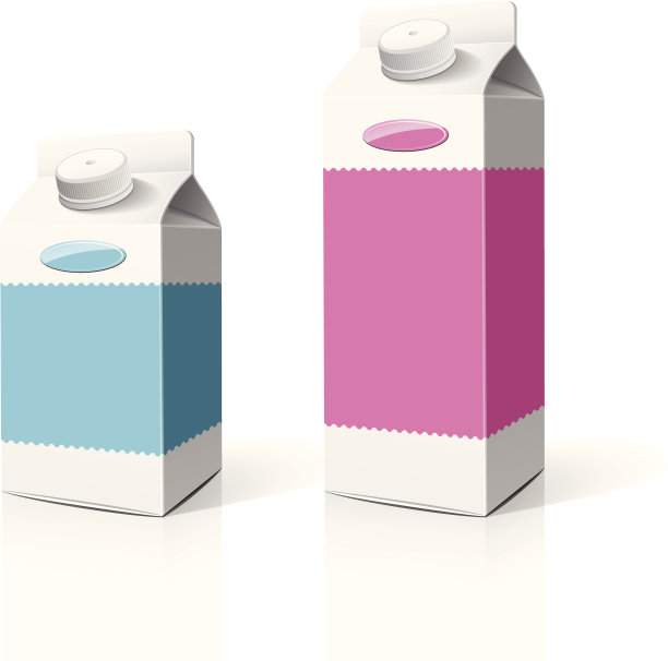 彩色牛奶盒包装图片下载
