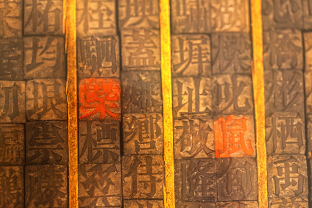 旧版印刷汉字的背景图片下载