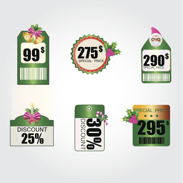 圣诞节折扣标签图片下载