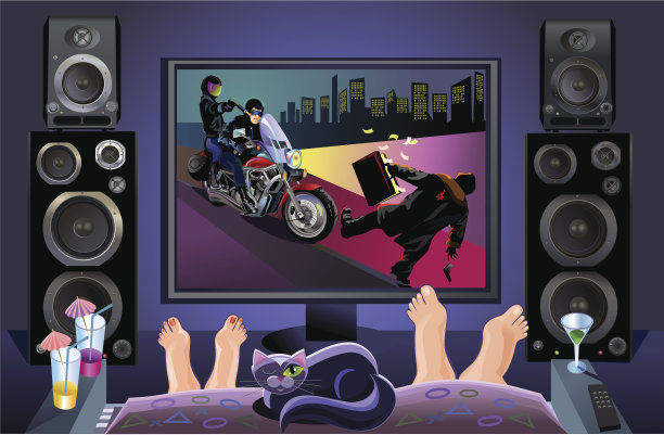 晚上看电影图片下载