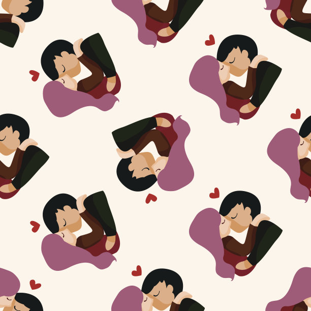 情人节主题情侣相爱，图案天衣无缝图片下载