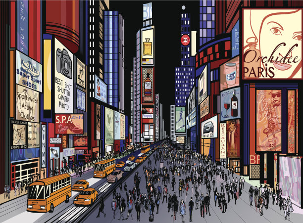 纽约——时代广场的夜景图片下载