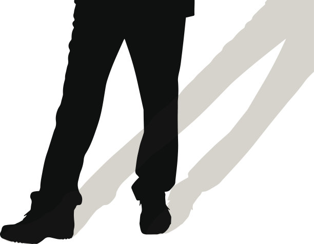 男性脚的矢量轮廓。图片下载