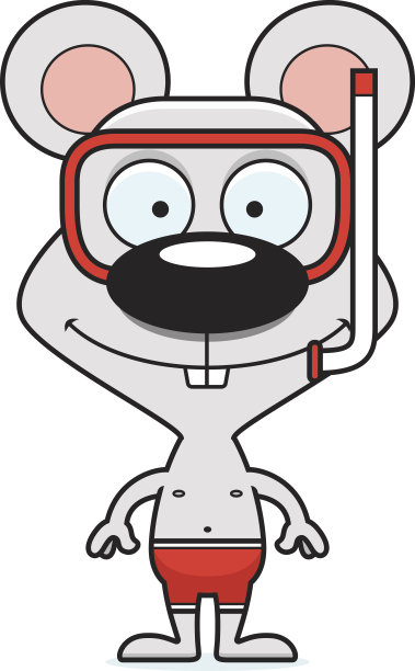 卡通微笑浮潜鼠图片下载