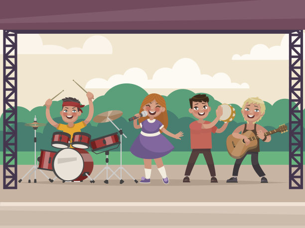 公园里的儿童音乐会图片下载