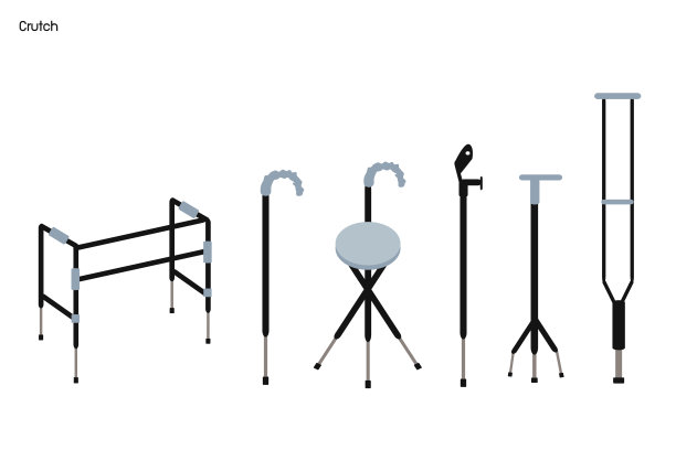 白色背景上的拐杖和步行者图片下载