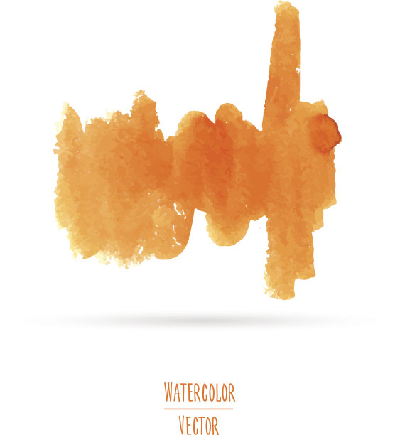 水彩橙色标识。模板图形，横幅，标志，背景，纹理。向量。图片下载