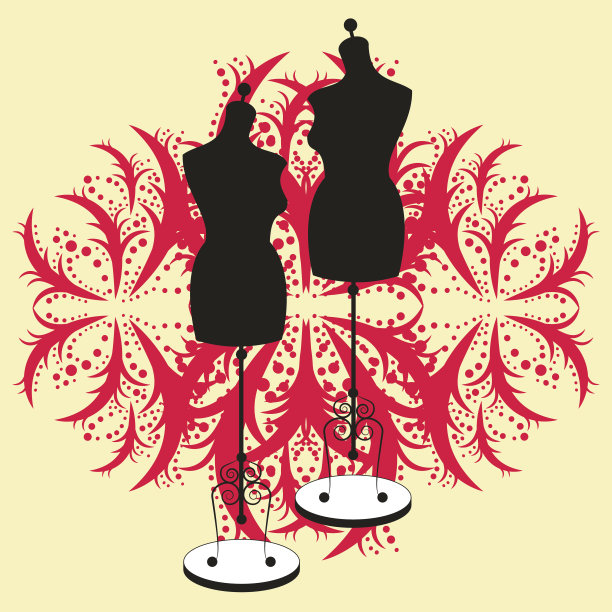 矢量复古裁缝的人体模型图片下载