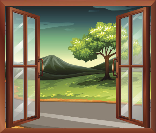 靠近路的房子的窗户图片下载