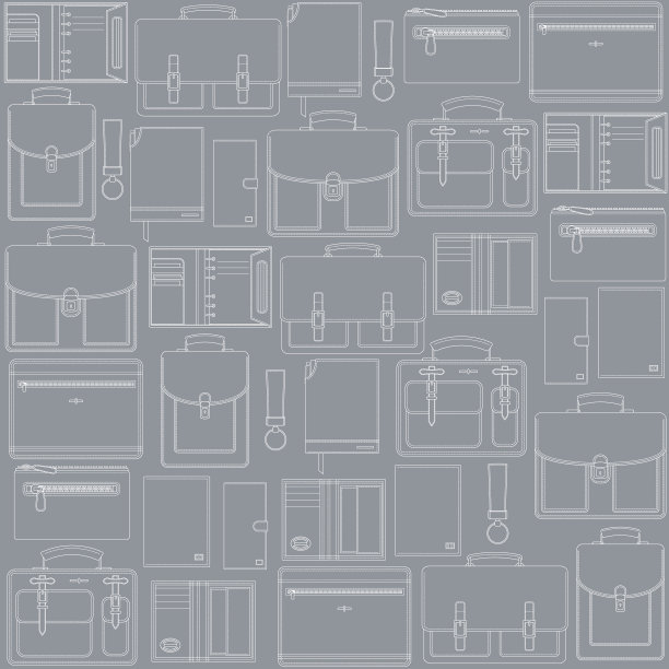 灰色背景上的皮革制品无缝图案图片下载