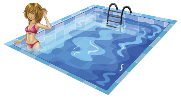 泳池边的女孩图片下载