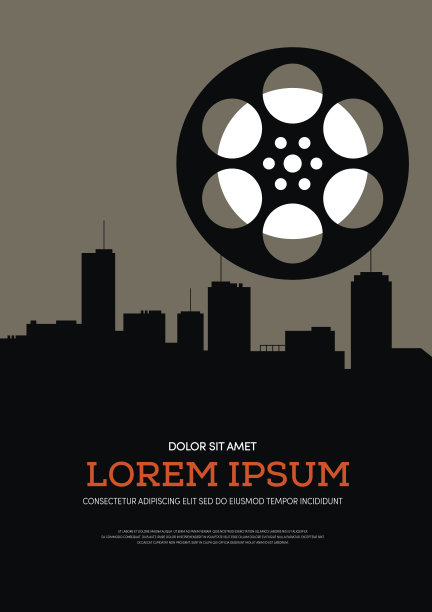 电影和电影复古复古海报背景矢量插图素材图片