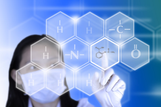科学家按下按钮，从元素合成化学结构图片下载