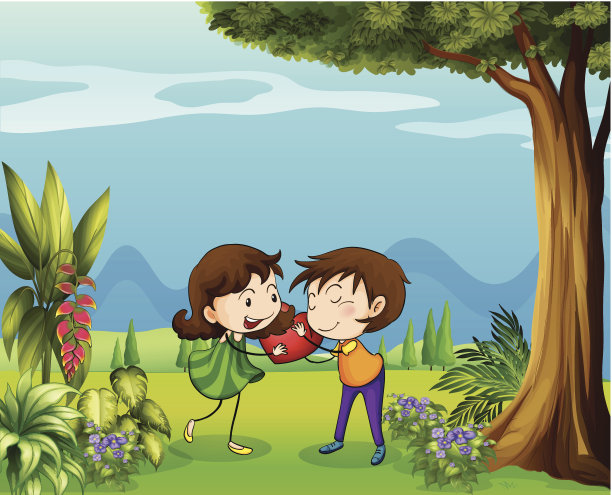 森林里的一对恋人图片下载