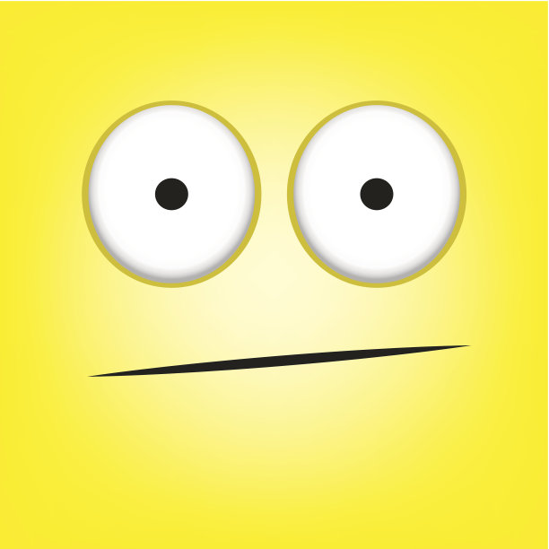 矢量可爱的卡通黄色震惊的脸图片下载