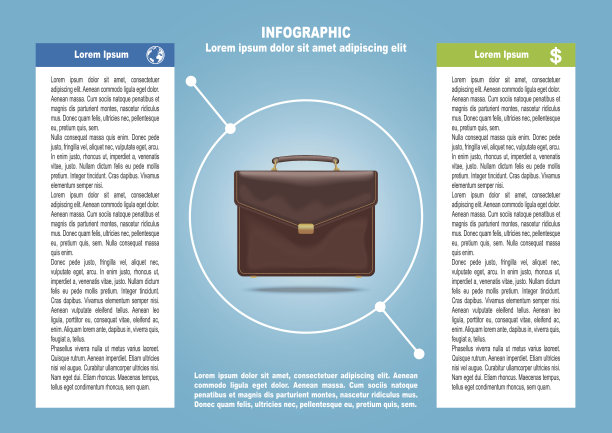信息图表与公文包和2个选项图片下载