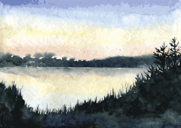 抽象的水彩风景图片下载