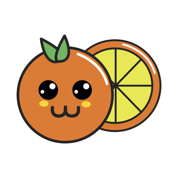 可爱的好快乐的橘子水果图片下载