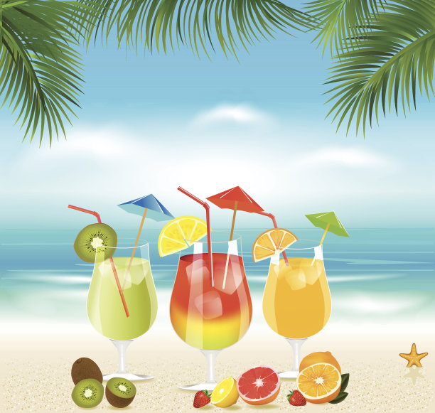 沙滩鸡尾酒图片下载