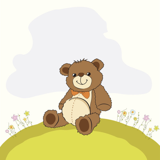 一张带泰迪熊的卡片图片下载