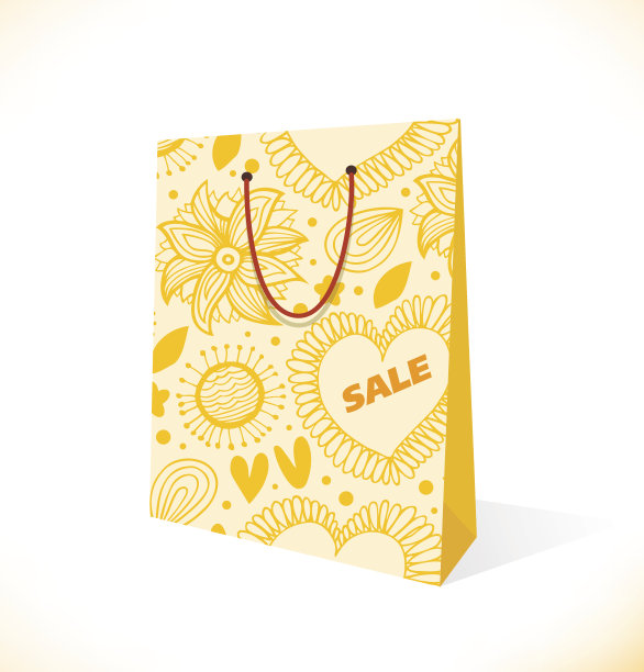 装饰性的黄色纸袋子图片下载