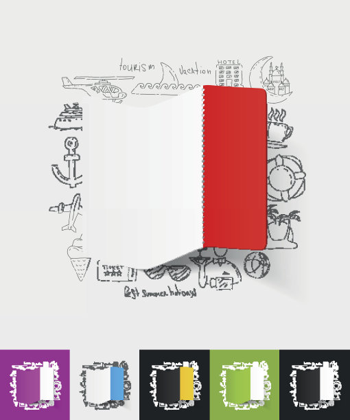 几何纸贴纸与手绘元素图片下载