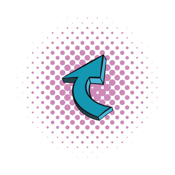 漫画风格的蓝色螺旋箭头图标图片下载