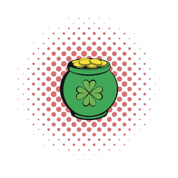 漫画风格的绿色壶满黄金图标图片下载