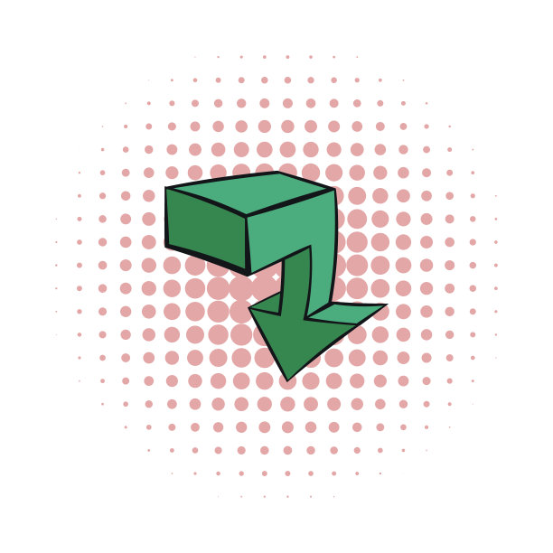 漫画风格的绿色箭头图标图片下载