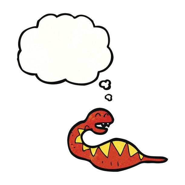 卡通蛇与思想泡泡图片下载