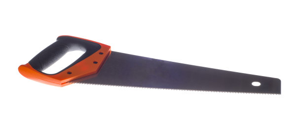 手锯孤立上一白图片下载