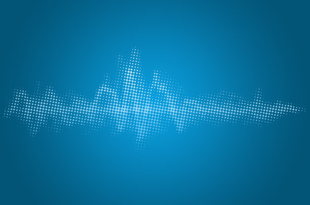 半色调玻璃效果脉冲符号形状上的蓝色背景图片下载