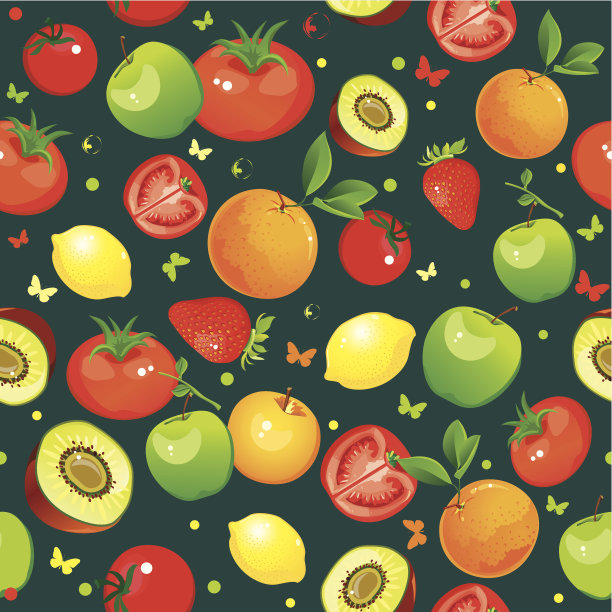 复古果蔬无缝模式图片下载