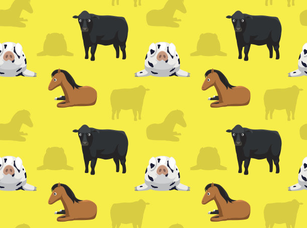 家畜农场动物无缝墙纸5图片下载